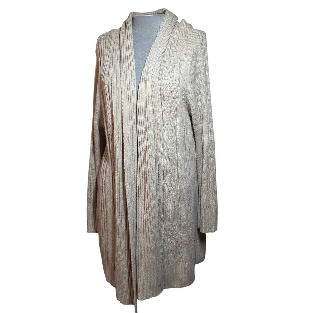 Tan Open Front Cardigan Sweater Size XL